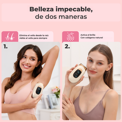 Lumina de Lumisilk ofrece belleza impecable: elimina el vello desde la raíz y activa el brillo natural de la piel con colágeno.