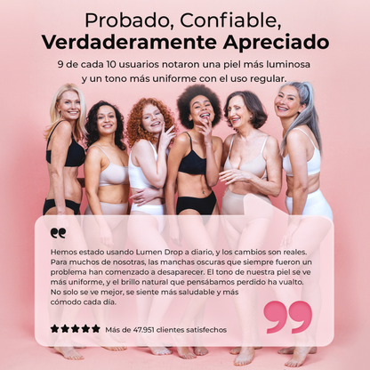 Testimonio real sobre Lumen Drop – piel más uniforme, menos manchas y más luminosa según 9 de cada 10 usuarios